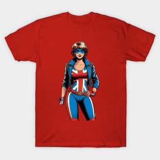 London England Female Comic Book Superhero T-Shirt